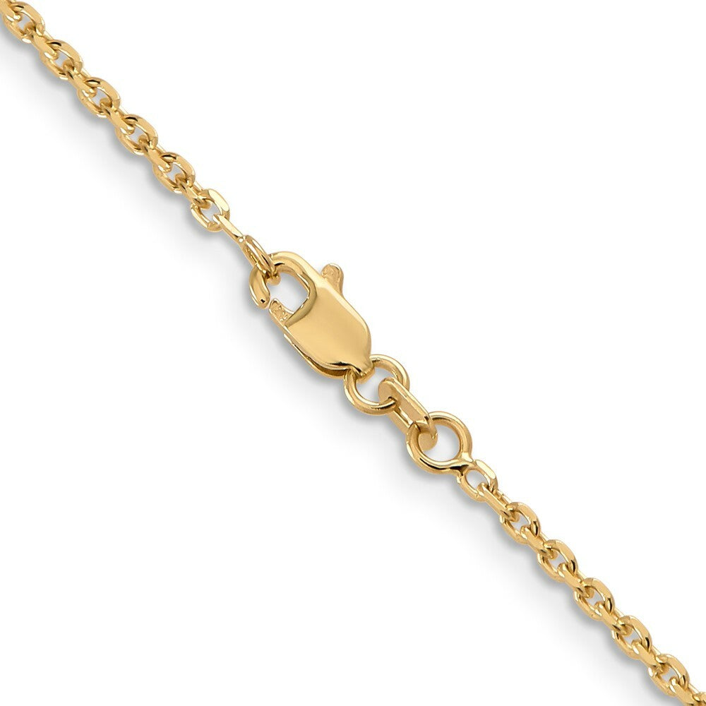 14K Yellow Gold 1.65mm Solid Diamond-cut Cable Chain