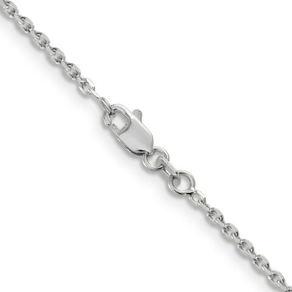 14K White Gold 1.65mm Diamond-cut Cable Chain