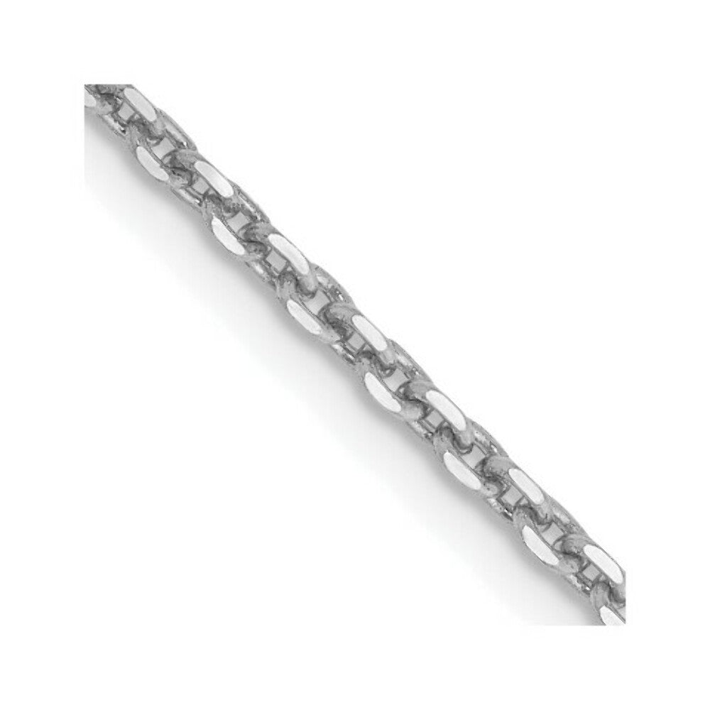 14K White Gold 1.65mm Diamond-cut Cable Chain