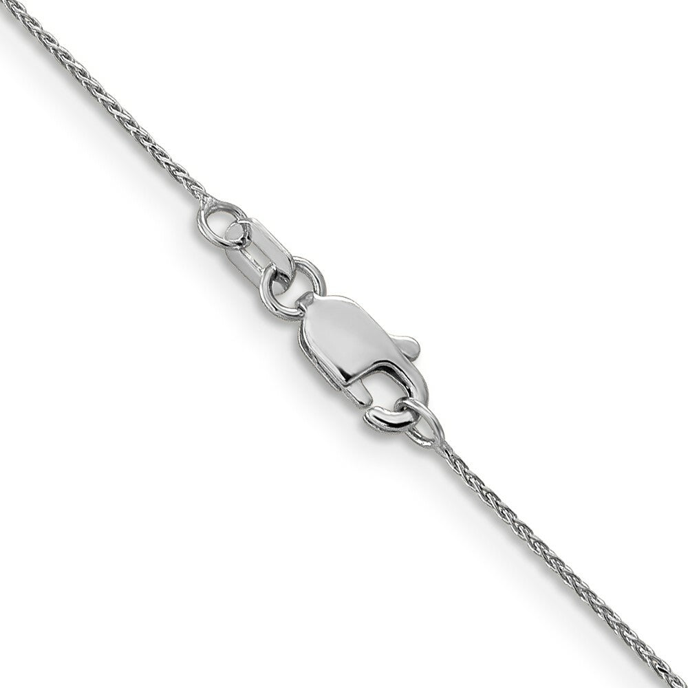 14K White Gold .65mm Diamond-cut Spiga with Lobster Clasp Chain