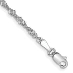 Load image into Gallery viewer, 14K White Gold 2mm Singapore Chain Bracelet  Length 7'' inches
