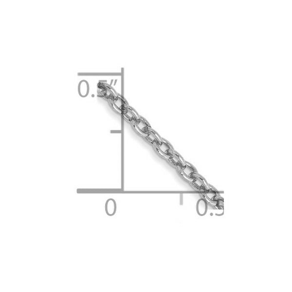 14K White Gold 1.8mm Forzantine Cable Chain