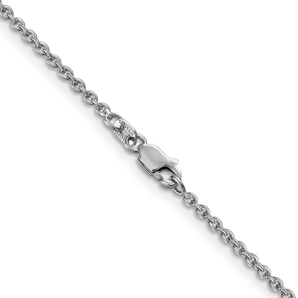 14K White Gold 1.8mm Forzantine Cable Chain
