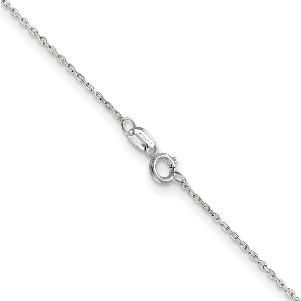 14K White Gold .8mm Diamond-cut Cable with Lobster Clasp Chain
