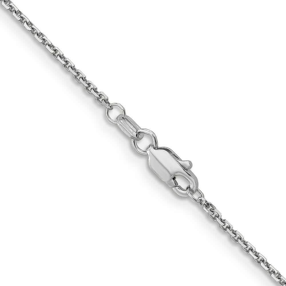 14K White Gold 1.4mm Diamond-cut Round Open Link Cable Chain