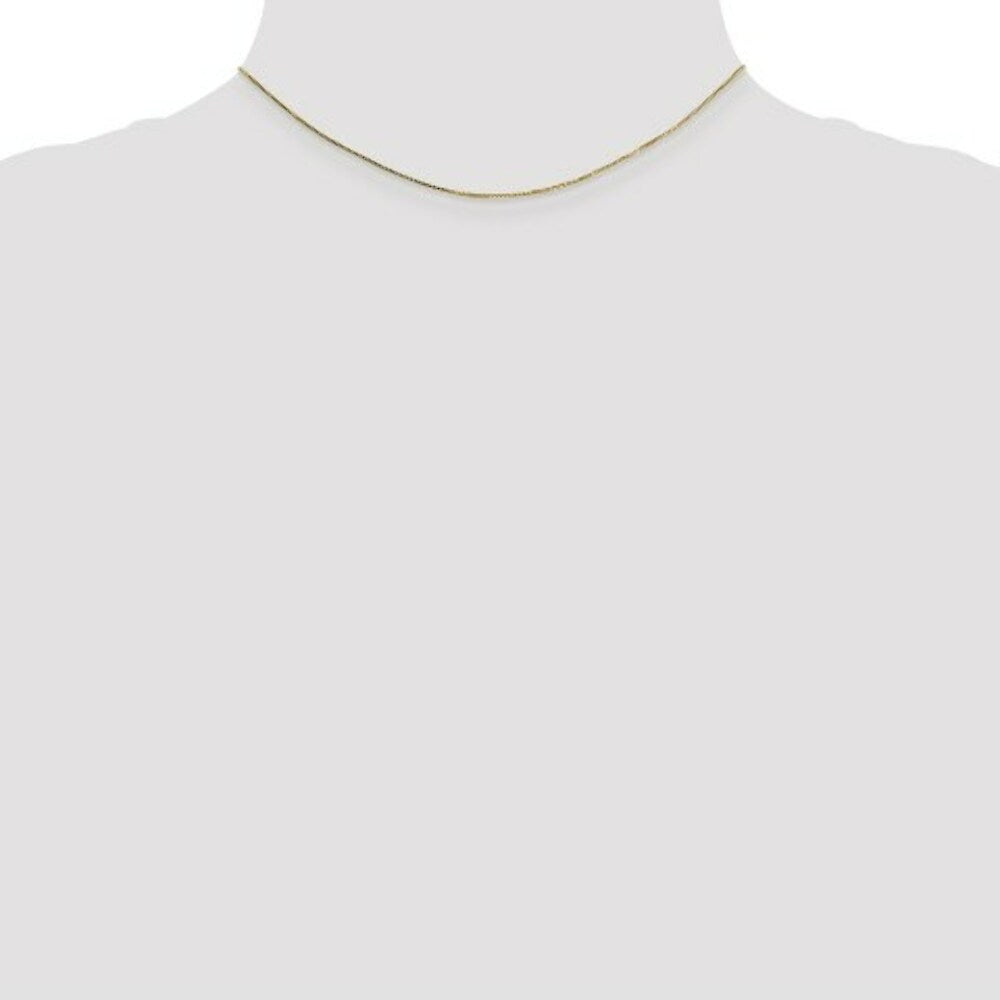 14K Yellow Gold .7mm Box with Spring Ring Clasp Chain