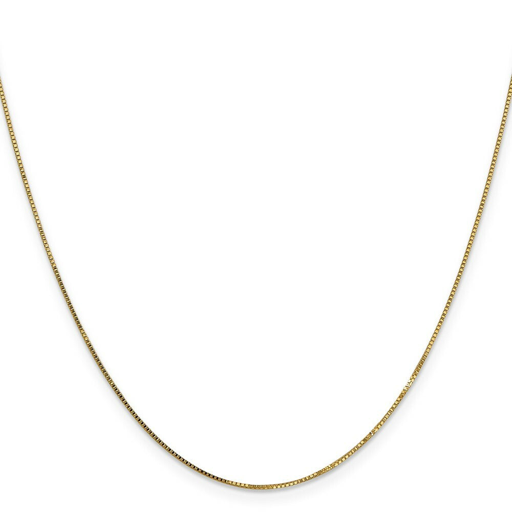 14K Yellow Gold .7mm Box with Spring Ring Clasp Chain