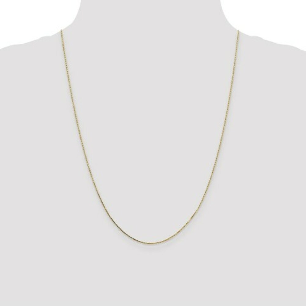 14K Yellow Gold .7mm Box with Spring Ring Clasp Chain
