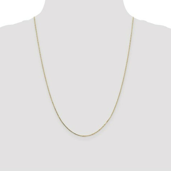 14K Yellow Gold .7mm Box with Spring Ring Clasp Chain