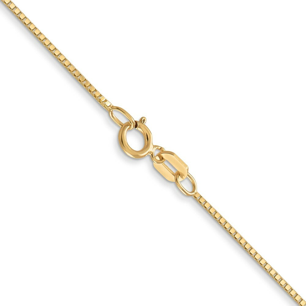 14K Yellow Gold .7mm Box with Spring Ring Clasp Chain