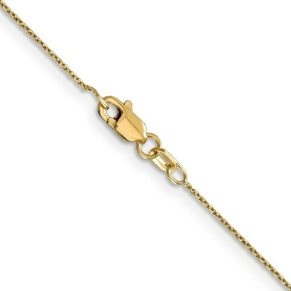 14K Yellow Gold .8mm Diamond-cut Round Open Link Cable Chain