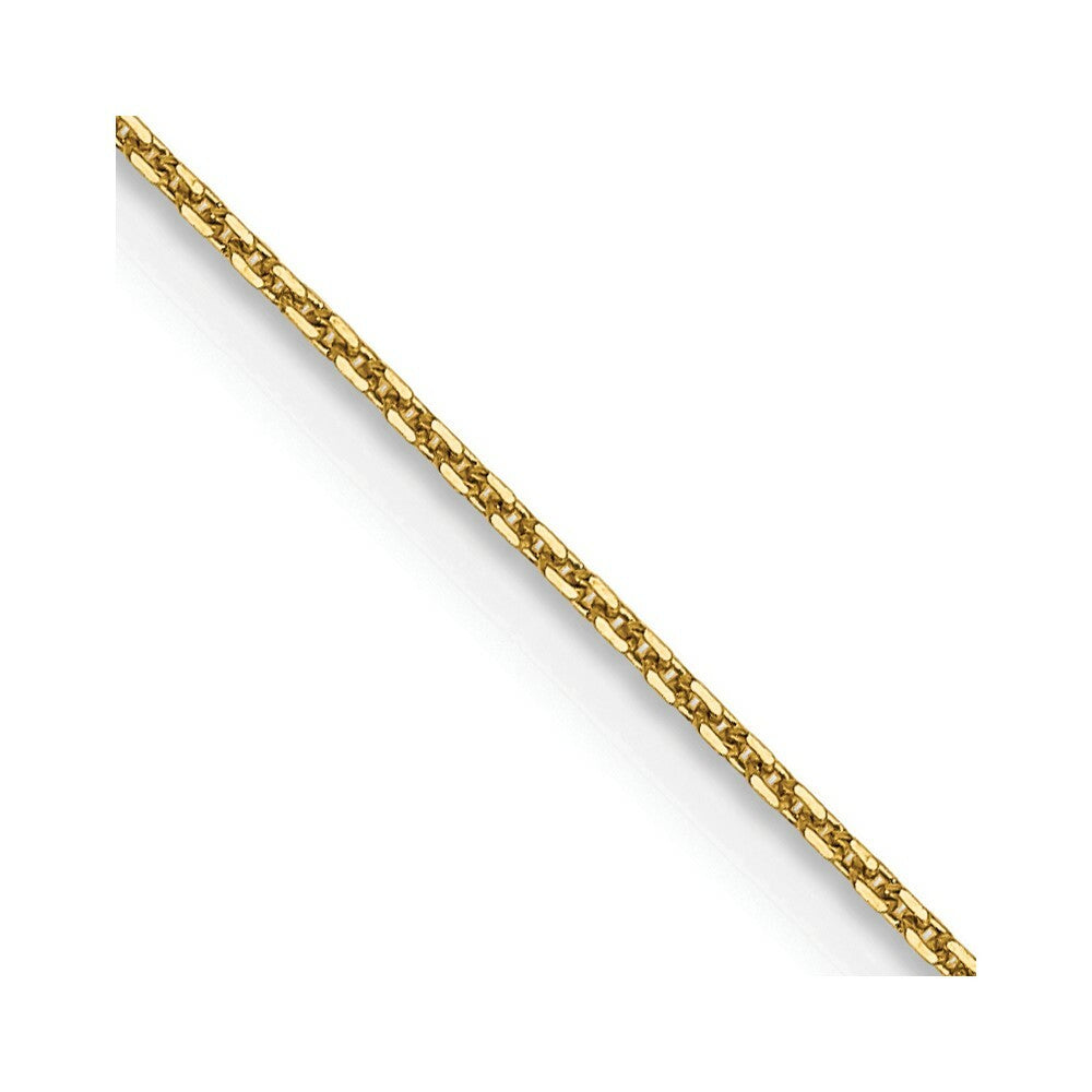 14K Yellow Gold .8mm Diamond-cut Round Open Link Cable Chain