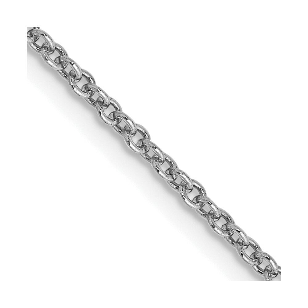 14K White Gold 1.6mm Round Open Link Cable Chain