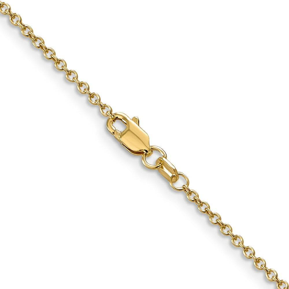14K Yellow Gold 1.4mm Round Open Wide Link Cable Chain