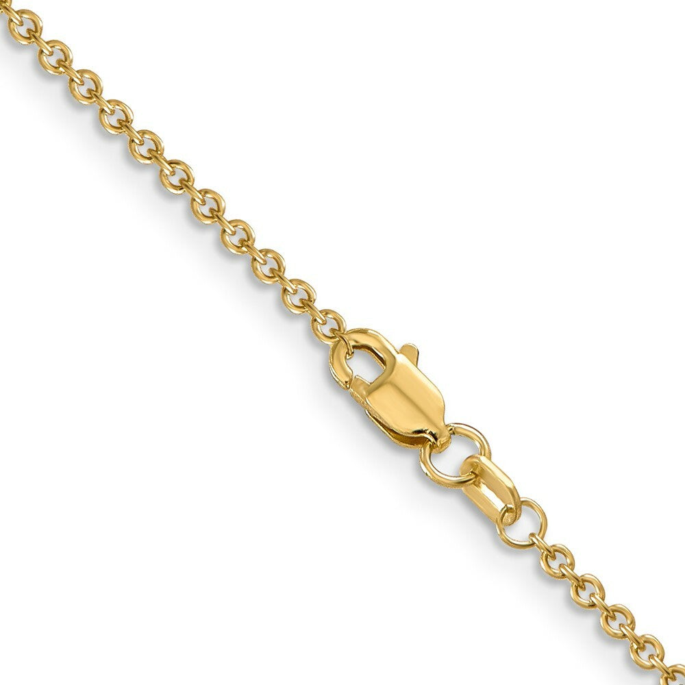 14K Yellow Gold 1.6mm Round Open Link Cable Chain