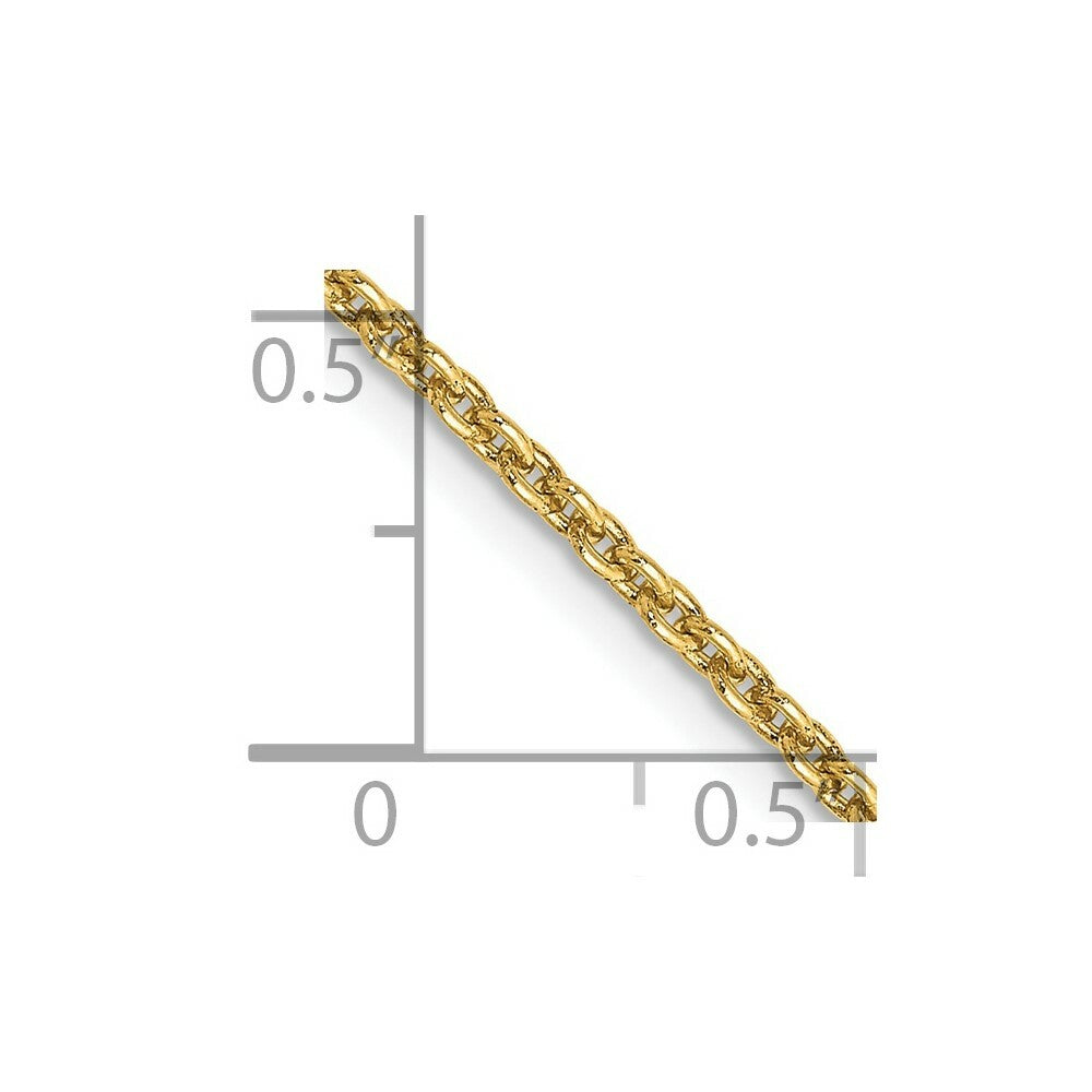 14K Yellow Gold 2mm Round Open Link Cable Chain