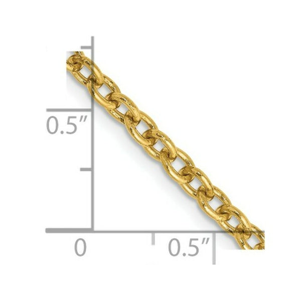 14K Yellow Gold 3.2mm Round Open Link Cable Chain