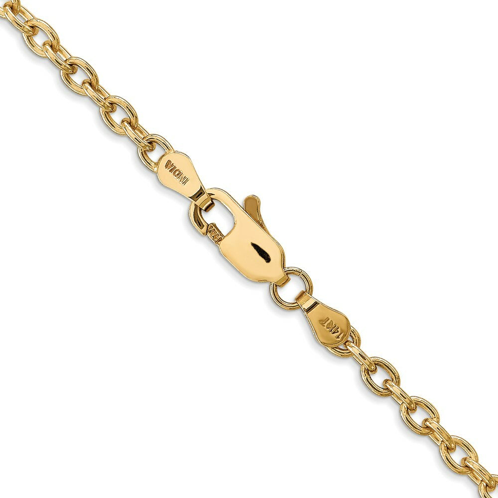 14K Yellow Gold 3.2mm Round Open Link Cable Chain