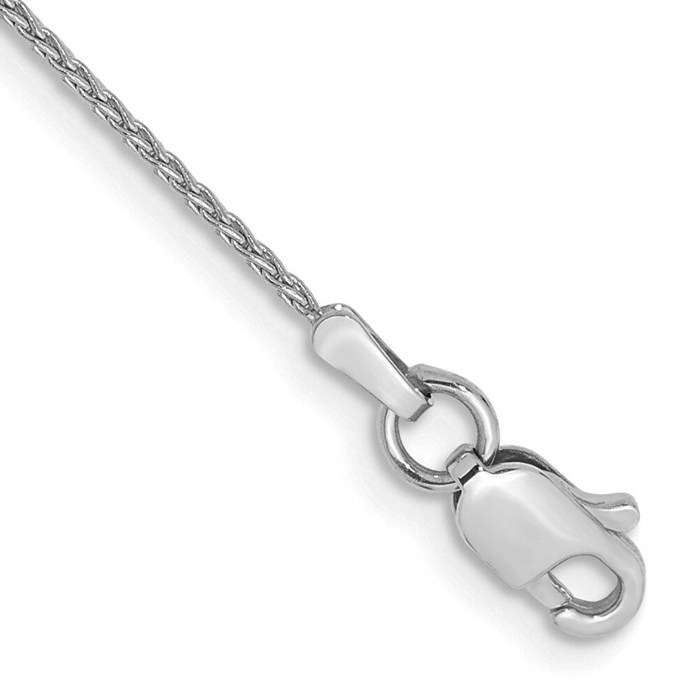 14K White Gold 1mm Parisian Wheat Chain Anklet Bracelet  Length 10'' inches