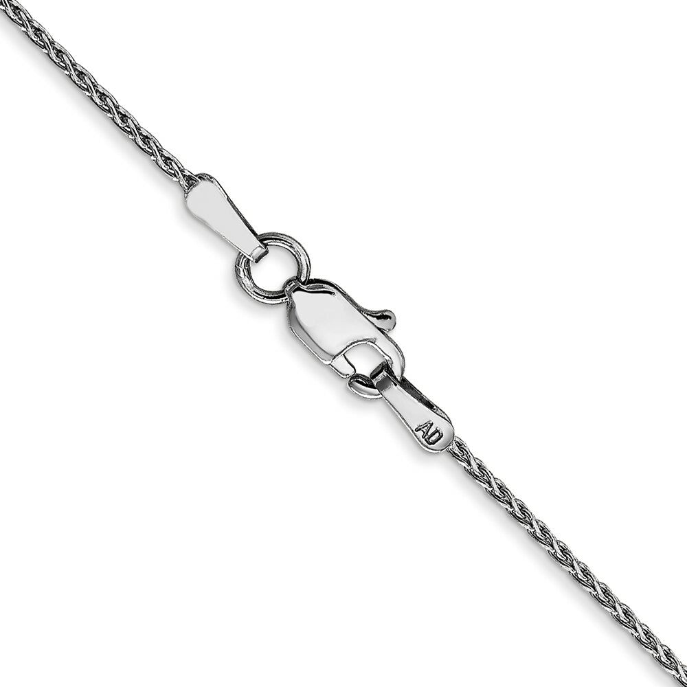 14K White Gold 1mm Diamond-cut Parisian Wheat Chain