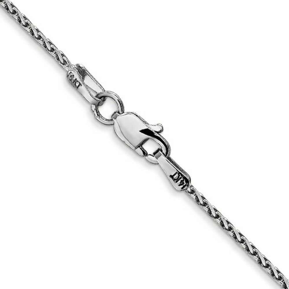 14K White Gold 1.5mm Diamond-cut Parisian Wheat Chain