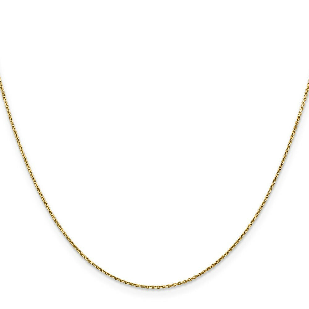 14K Yellow Gold .9mm Diamond-cut Round Open Link Cable Chain