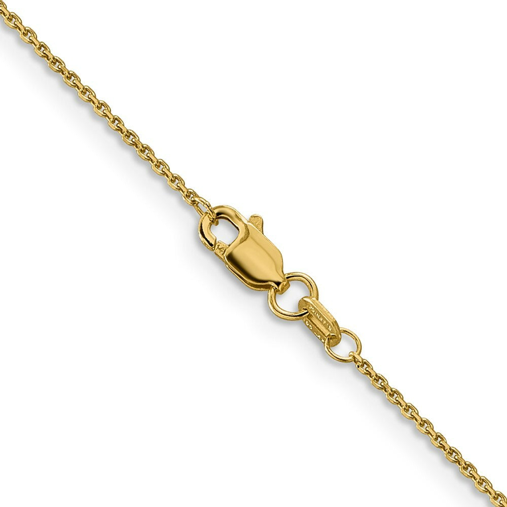 14K Yellow Gold .9mm Diamond-cut Round Open Link Cable Chain