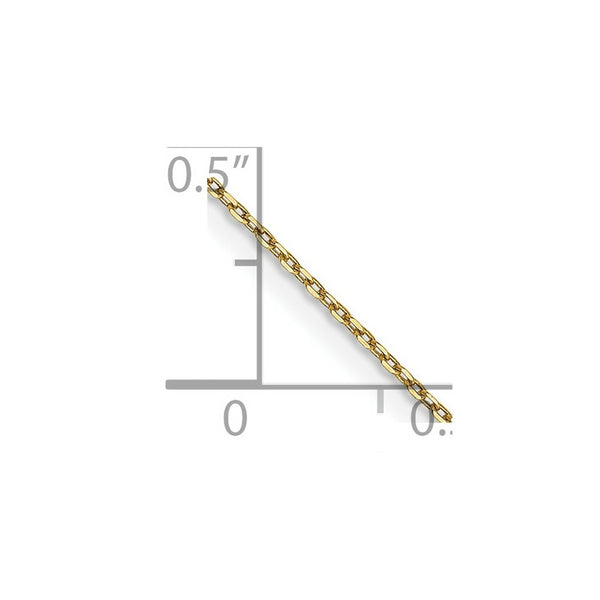 14K Yellow Gold .8mm Diamond-cut Cable with Lobster Clasp Chain