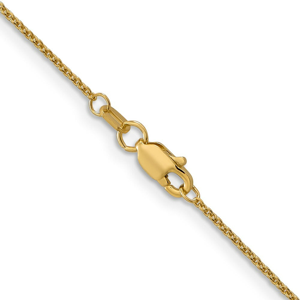 14K Yellow Gold 1mm Round Open Link Cable Chain