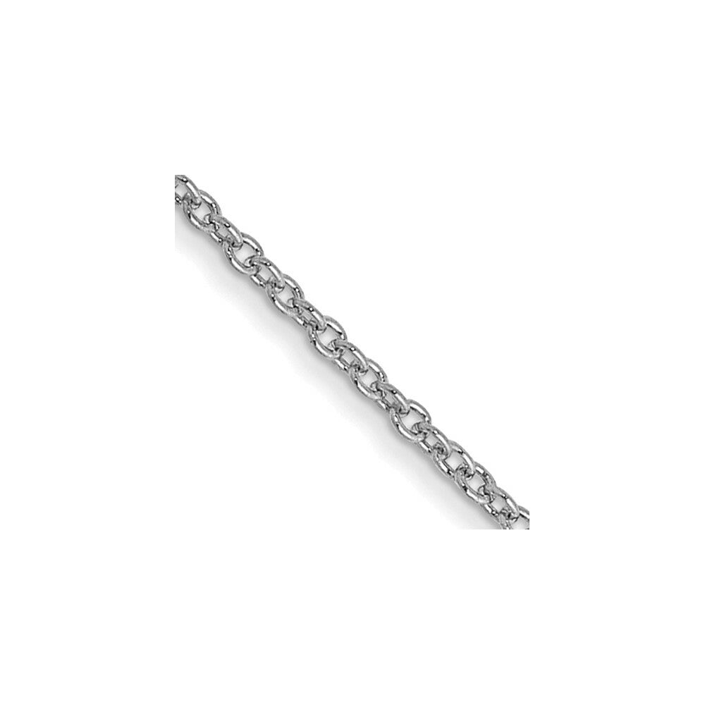 14K White Gold 1mm Round Open Link Cable Chain