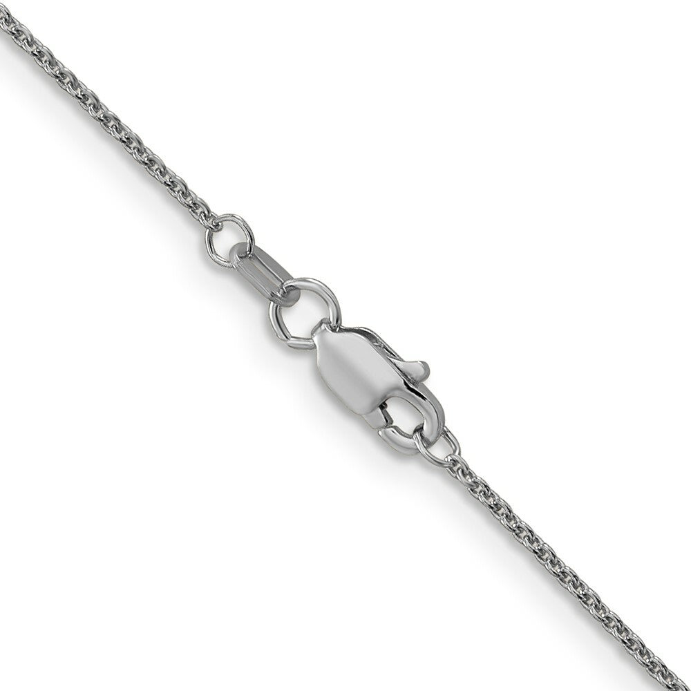 14K White Gold 1mm Round Open Link Cable Chain