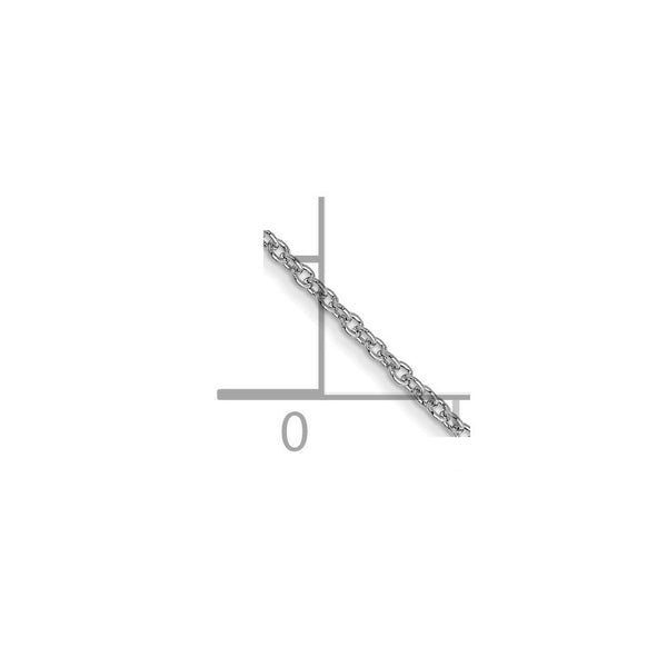 14K White Gold 1mm Round Open Link Cable Chain