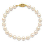 Load image into Gallery viewer, 7" Length Bracelet 14K 6-7mm Round White Saltwater Akoya Cultured Pearl Bracelet
