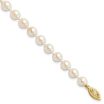 Load image into Gallery viewer, 7" Length Bracelet 14K 6-7mm Round White Saltwater Akoya Cultured Pearl Bracelet
