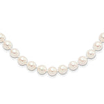 Load image into Gallery viewer, 14K Yellow Gold 8-9mm Round White Saltwater Akoya Cultured Pearl Necklace  length: 18 inches
