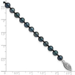 Load image into Gallery viewer, 7" Length Bracelet 14K 5-6mm Round Black Saltwater Akoya Cultured Pearl Bracelet
