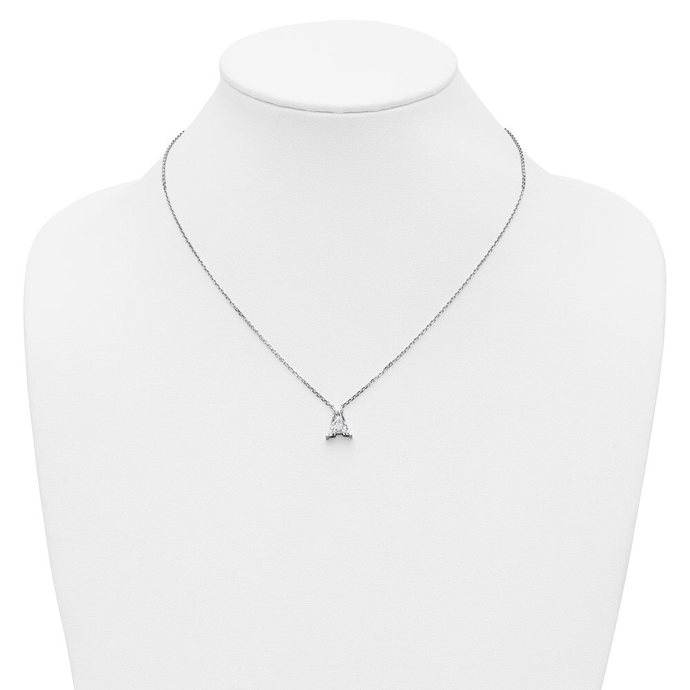 Lab Grown Diamond in A - Z Initial Letter with 14K Yellow/White Gold Necklace 18" inch Length - 1.25 to 3.75 Carat VS1/F Clarity Color