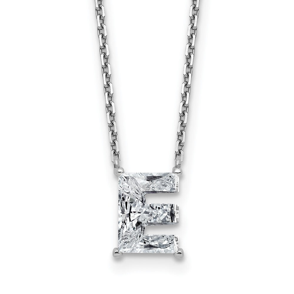 Lab Grown Diamond in A - Z Initial Letter with 14K Yellow/White Gold Necklace 18" inch Length - 1.25 to 3.75 Carat VS1/F Clarity Color