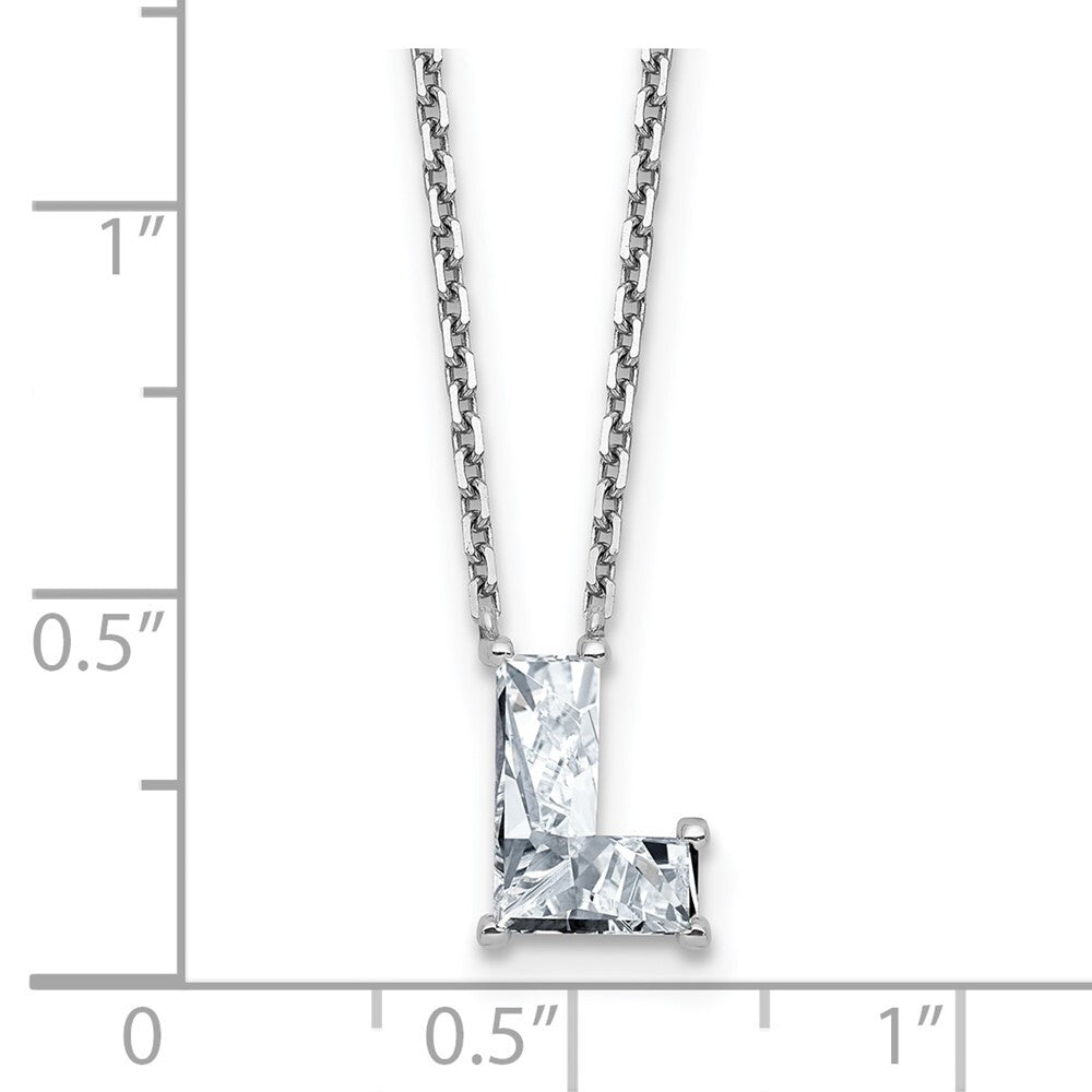 Lab Grown Diamond in A - Z Initial Letter with 14K Yellow/White Gold Necklace 18" inch Length - 1.25 to 3.75 Carat VS1/F Clarity Color