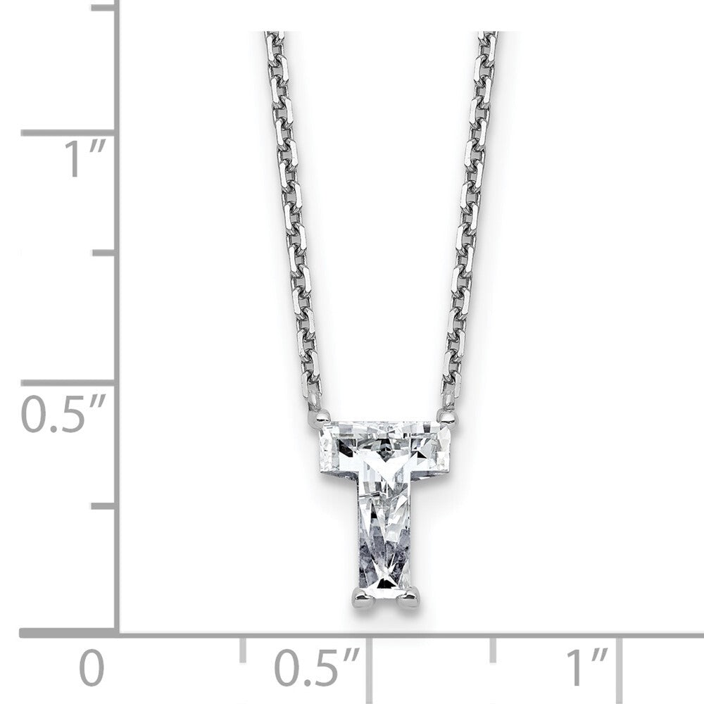 Lab Grown Diamond in A - Z Initial Letter with 14K Yellow/White Gold Necklace 18" inch Length - 1.25 to 3.75 Carat VS1/F Clarity Color