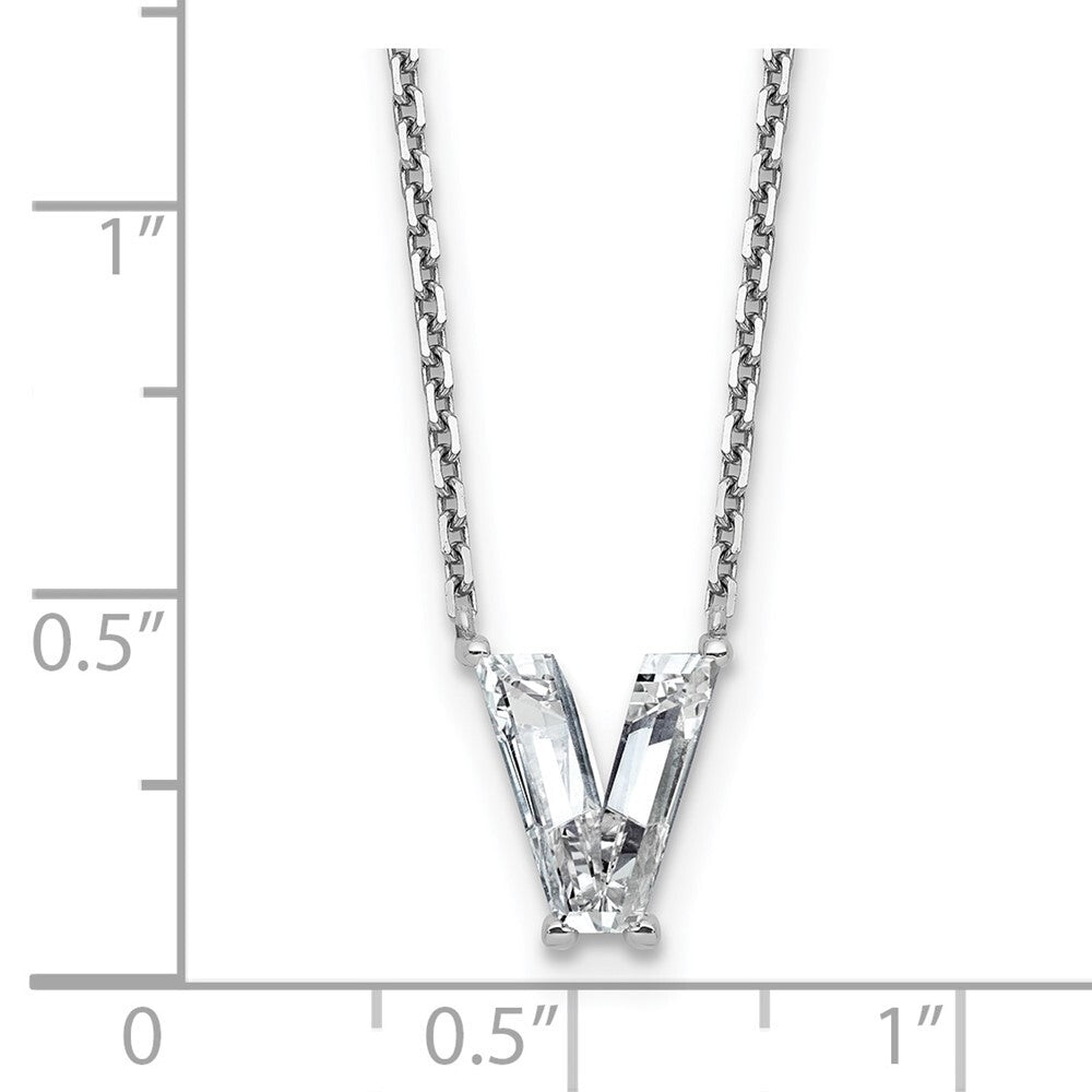 Lab Grown Diamond in A - Z Initial Letter with 14K Yellow/White Gold Necklace 18" inch Length - 1.25 to 3.75 Carat VS1/F Clarity Color