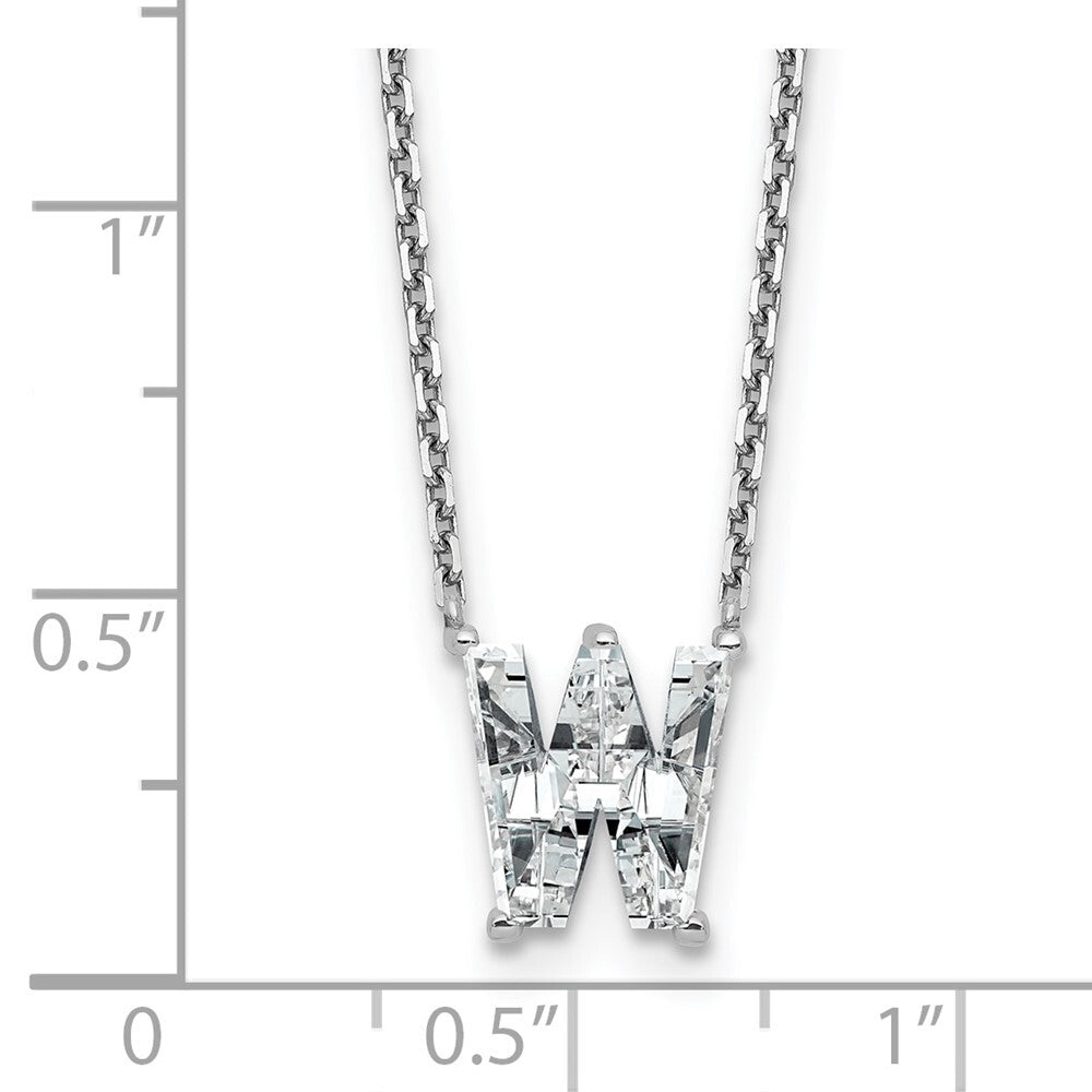 Lab Grown Diamond in A - Z Initial Letter with 14K Yellow/White Gold Necklace 18" inch Length - 1.25 to 3.75 Carat VS1/F Clarity Color