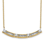 Load image into Gallery viewer, 14K White Gold Diamond Curved Bar Necklace
