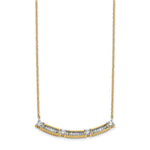 Load image into Gallery viewer, 14K White Gold Diamond Curved Bar Necklace
