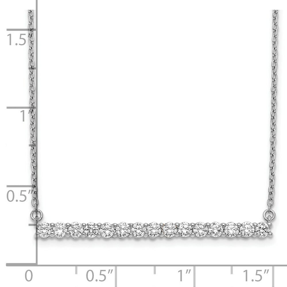 14K White Gold Diamond Bar 18 inch Necklace