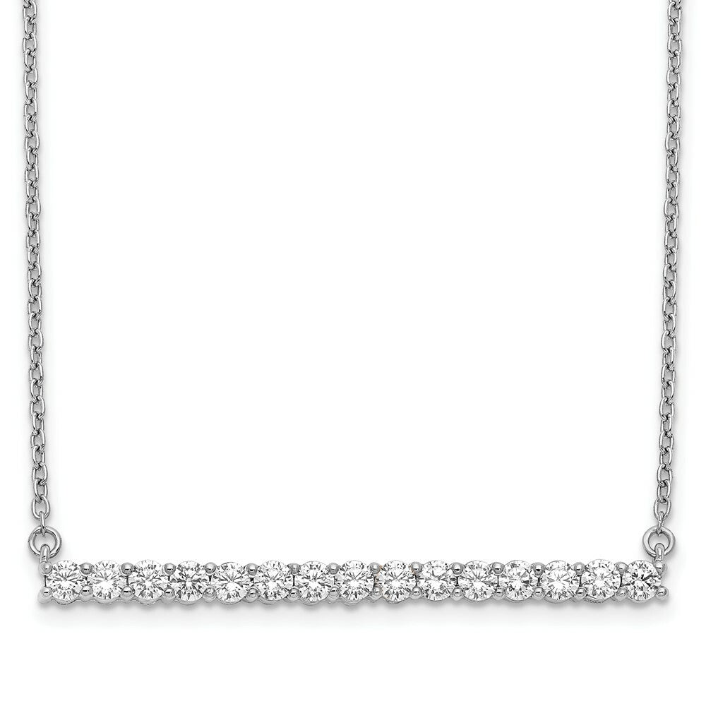 14K White Gold Diamond Bar 18 inch Necklace
