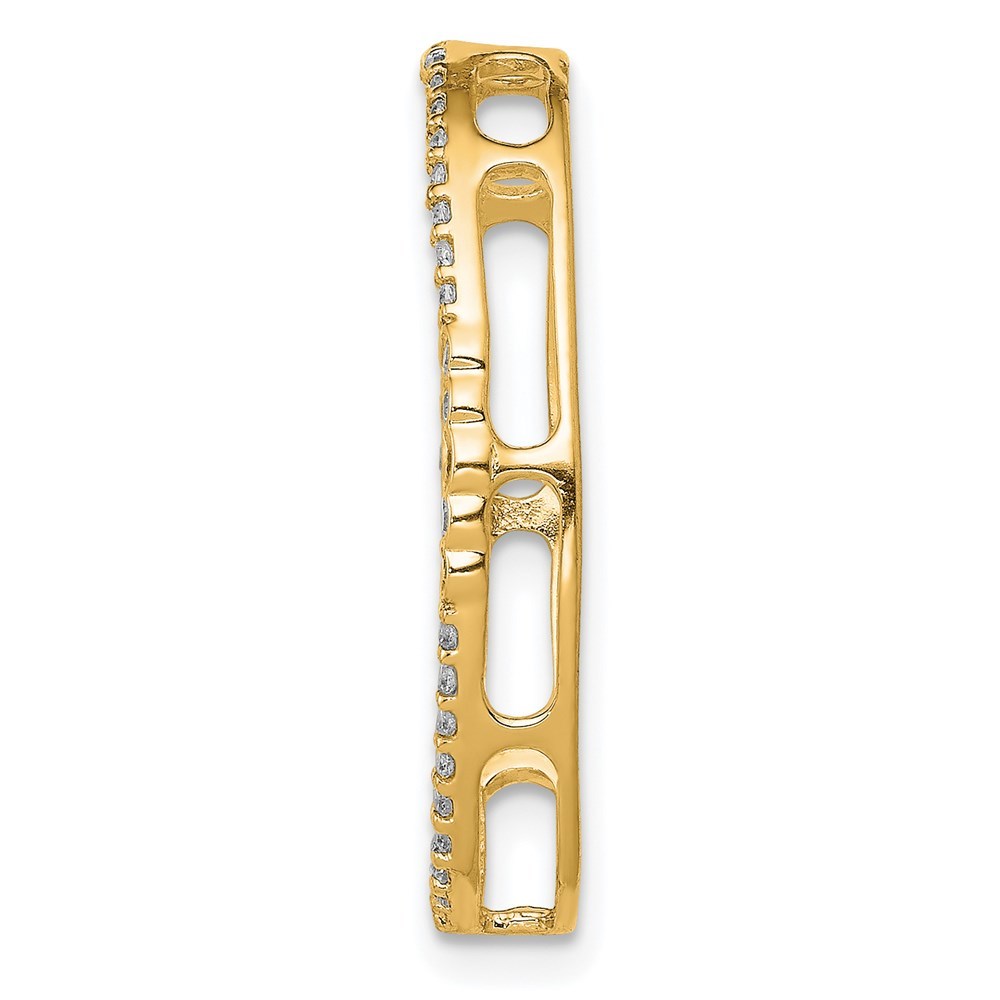 14K Yellow Gold 1/4-Carat Diamond Oval Chain Slide Pendant