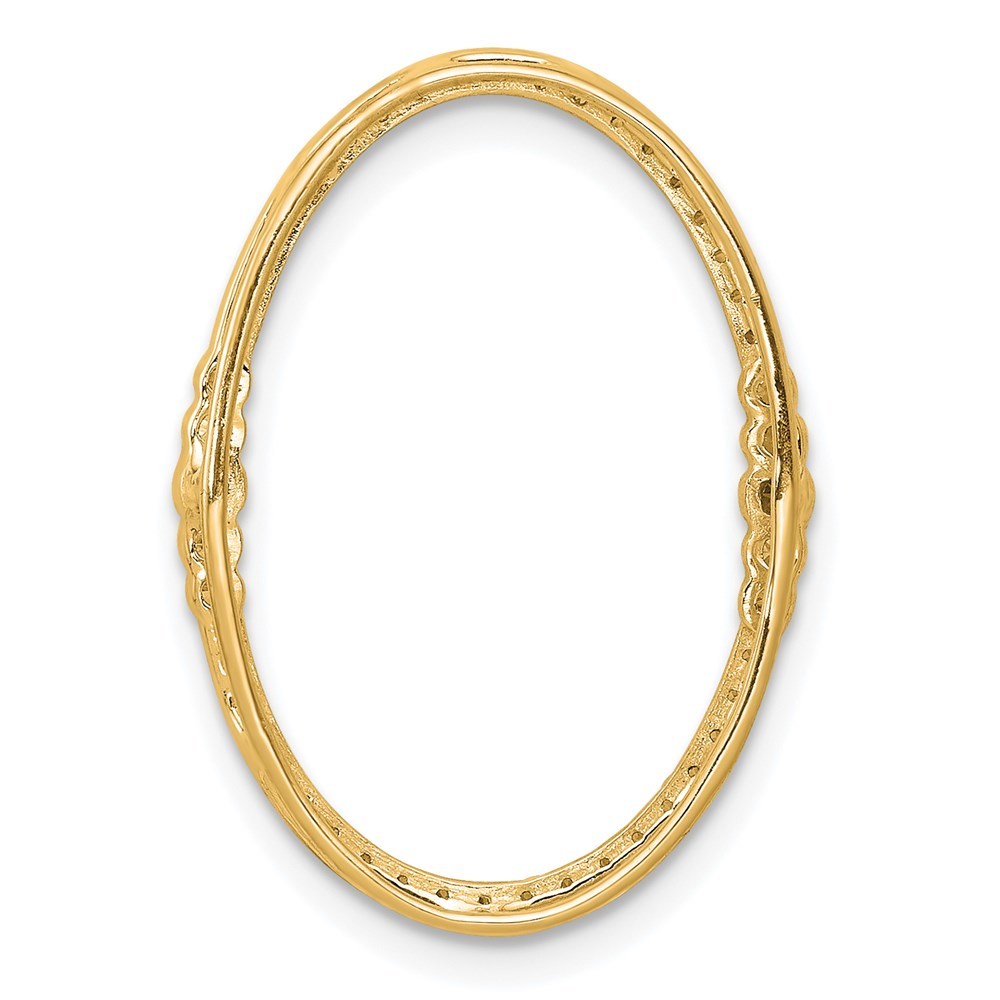 14K Yellow Gold 1/4-Carat Diamond Oval Chain Slide Pendant