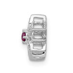 Load image into Gallery viewer, 14K White Gold Diamond and Ruby Flower Chain Slide Pendant 1/10-Carat
