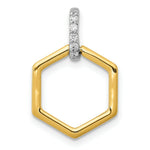 Load image into Gallery viewer, 14K Two-tone Gold .04-Carat Diamond Accent Fancy Hexagon Pendant
